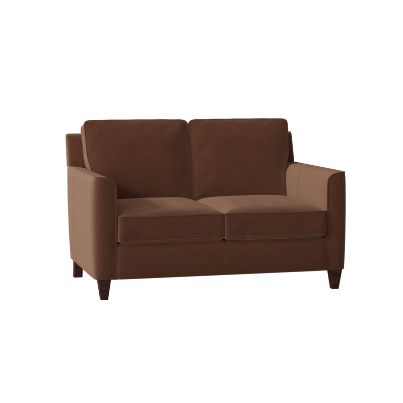 Yorba Leather Loveseat, Aline Fumo Genuine Leather, Mahogany