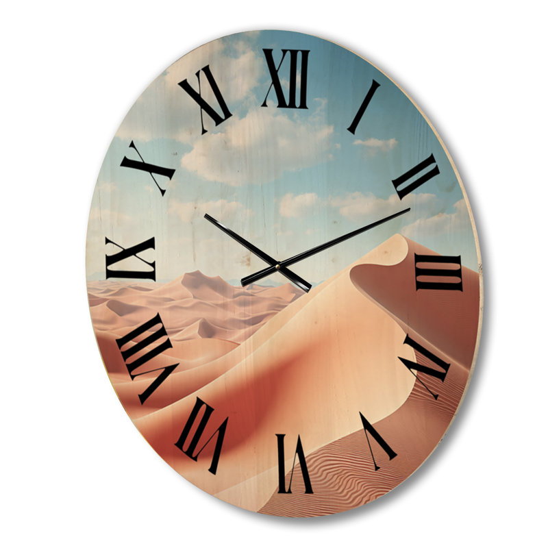Horloge murale en bois massif Mcclenny, Grand