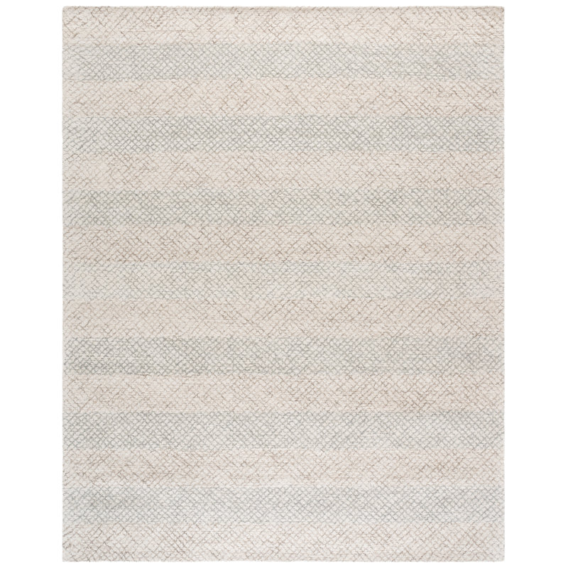 Diane Hand Tufted Wool Cotton Geometric Rug in Ivory/Beige, Rectangle 8' x 10'