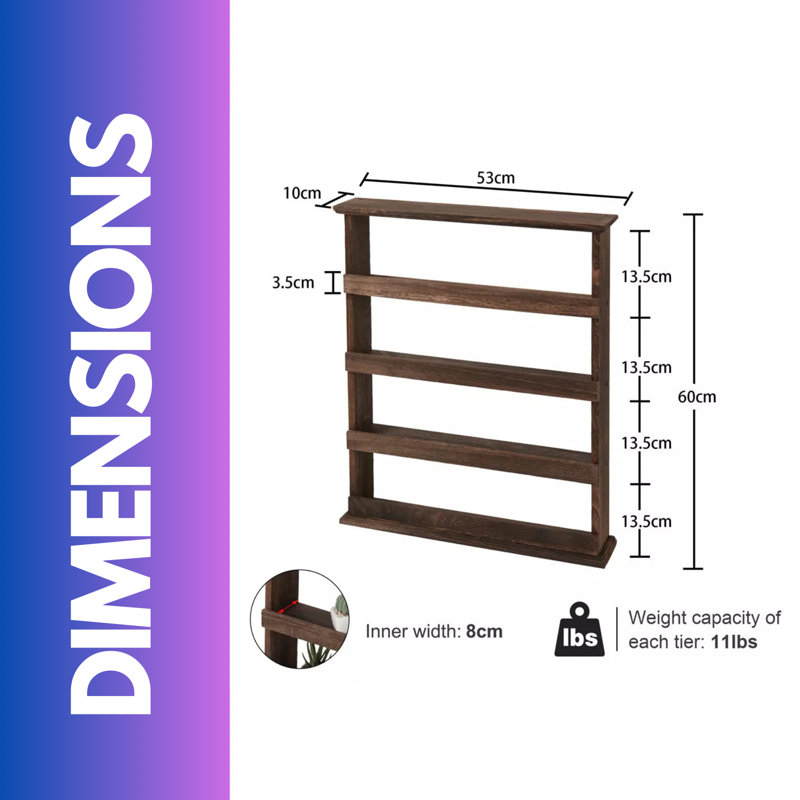 Wall Wood Spice Rack