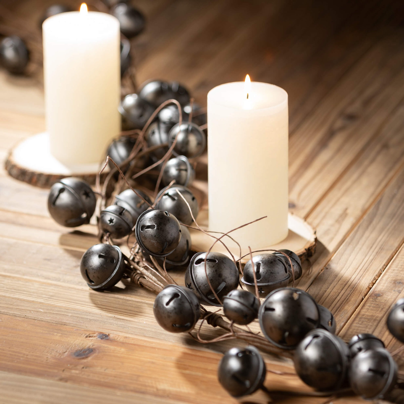 60" Artificial Gray Jingle Bell Twig Christmas Garland, Gray