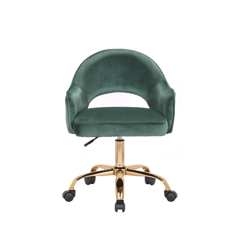 Velvet Office Chair, Green