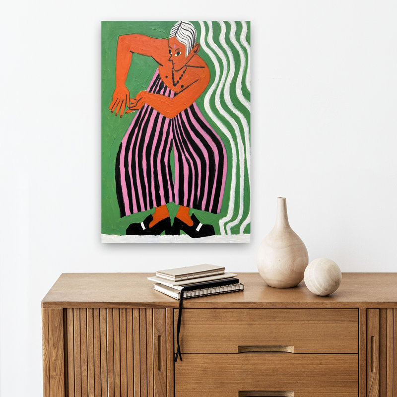 «Dancing In Striped Pants», impression classique audacieuse et colorée, 18" H x 12" W