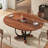  59”extendable Round Dining Table For 4-8 ,dining Room Table With X-shaped Heavy Duty Metal Base,thickened Mdf Board,modern Kitchen Dining Table,space Saving,oak-492834802