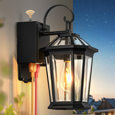 Waterproof Dusk to Dawn Outside Wall Lights with GFCI Outlet