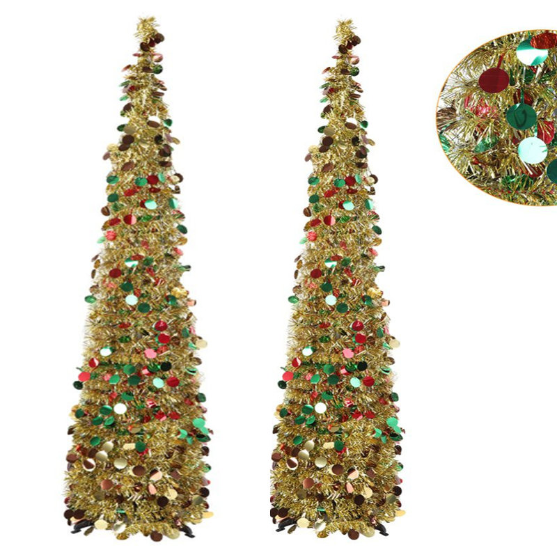 2 pièces 60inch Popup pliable sapin de Noël artificiel avec support décorations de Noël