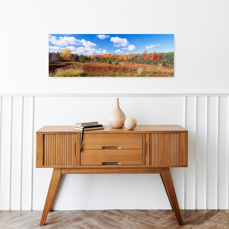 Feuillage d'automne, État de New York, États-Unis, art contemporain abstrait forêt d'automne, pin, H 12 po x l 36 po