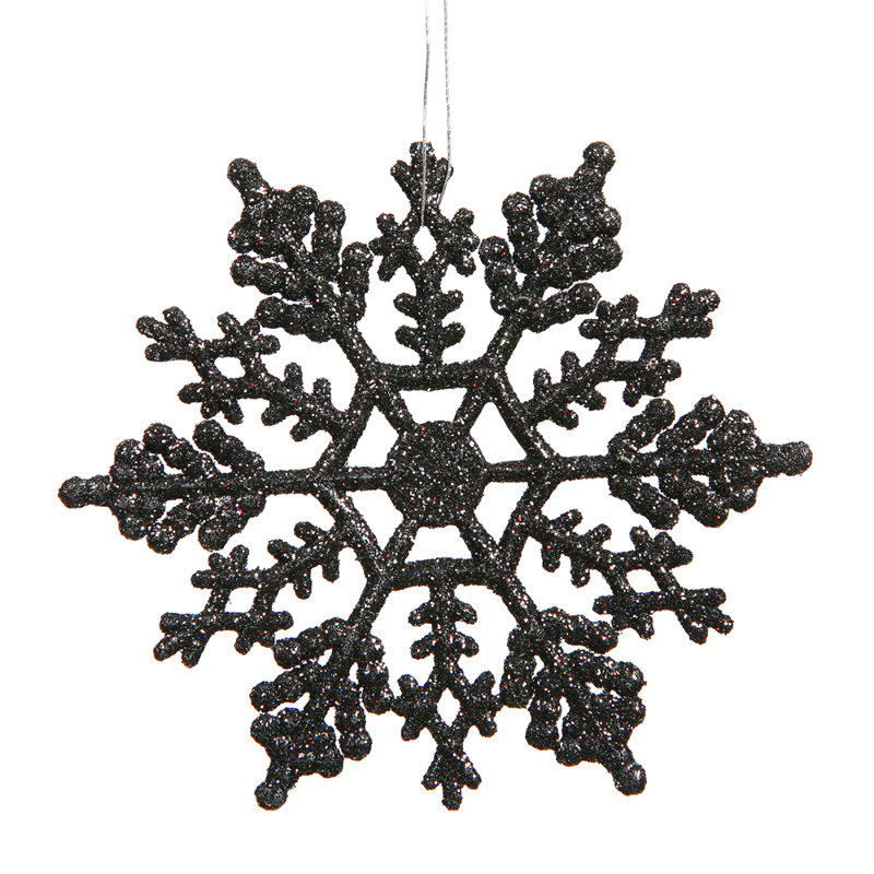 Ornement de Noël flocon de neige, Noir de jais
