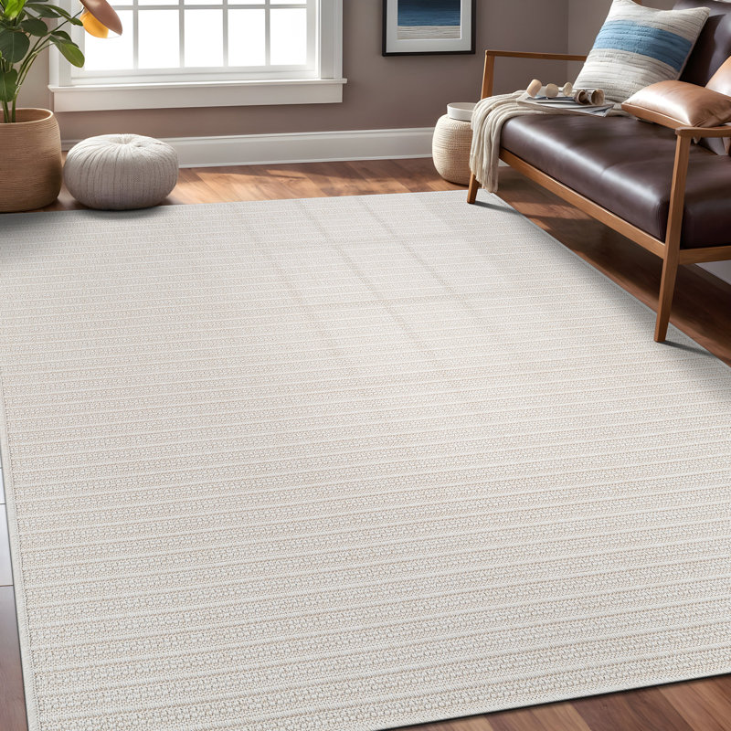 Tapis intérieur / extérieur, Ivoire ivoire, Rectangle 5 pi x 7 pi