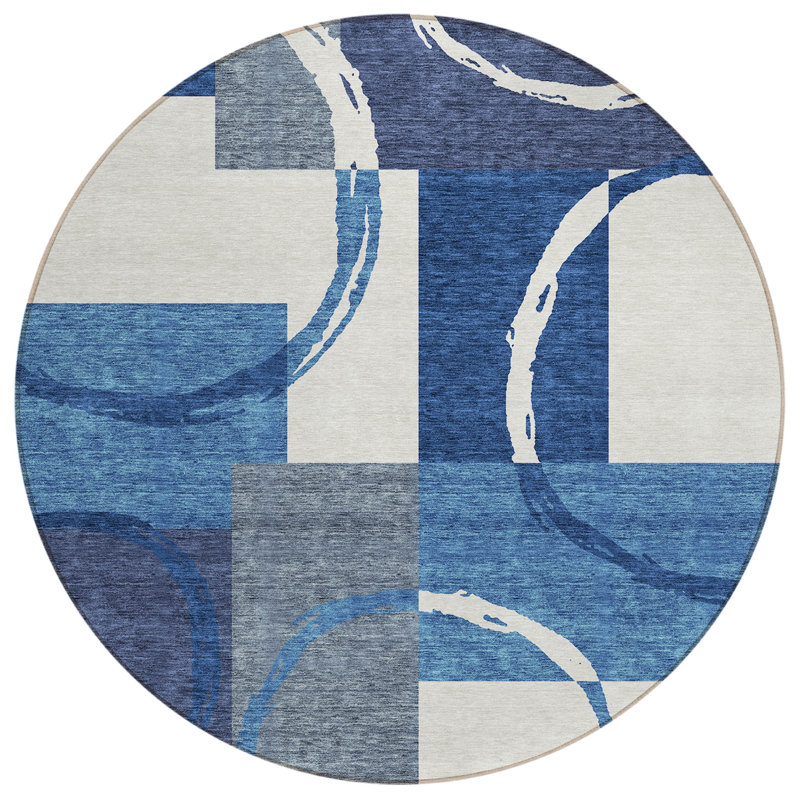 Aleh Area Rug with Non-Slip Backing, Round 8'