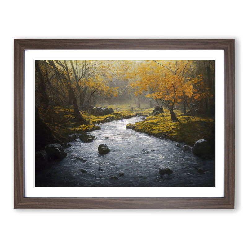 Ultimate Forest Stream - Framed Print, 34cm H x 46cm W x 2cm D, Walnut Framed