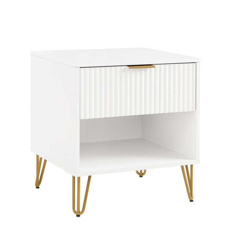 Gafita 20.07'' W Nightstand, White, Individual
