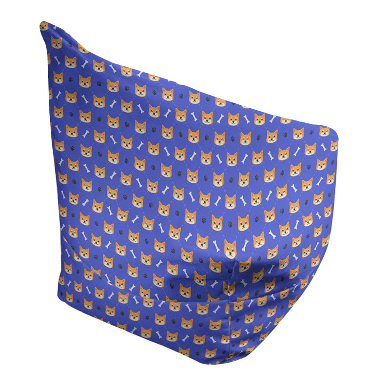 Sac de pois Leffel, H 38 po x l 42 po x P 29 po, Pouf fauteuil, Bleu ardoise / Pérou