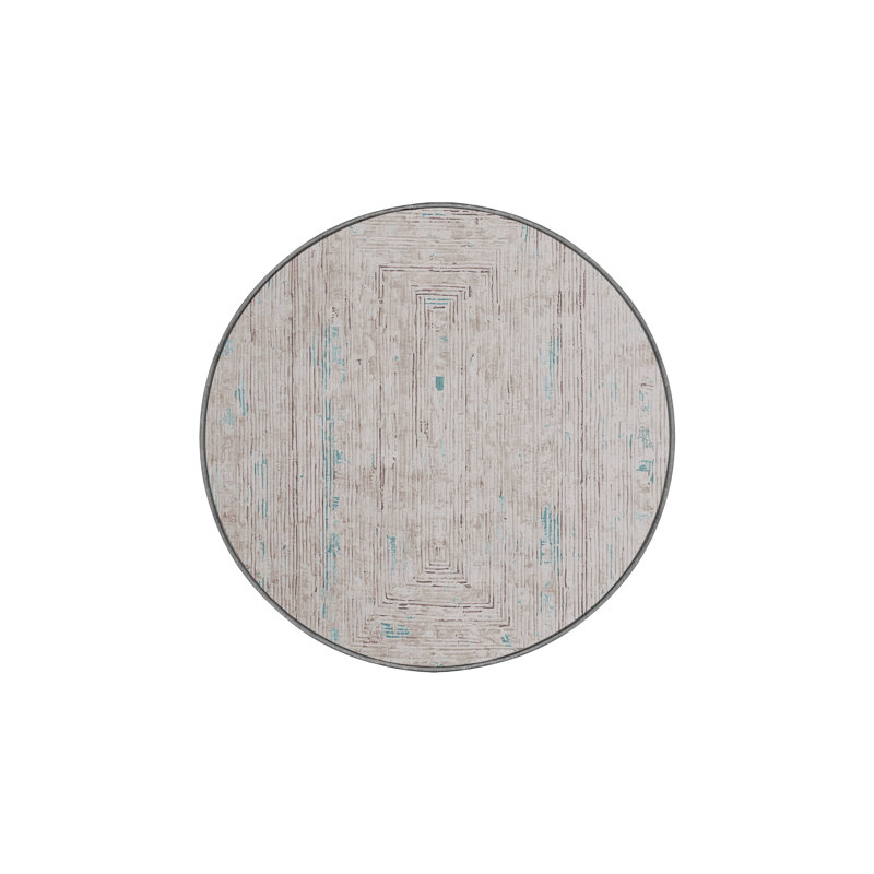 Machine Washable Gray Area Rug, Round 6'