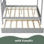 Lit à baldaquin pleine grandeur avec lit gigogne simple, base de lit en bois massif pour enfants-1689815099
