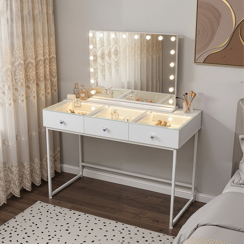 Deste Dressing Table with Mirror LED Lights