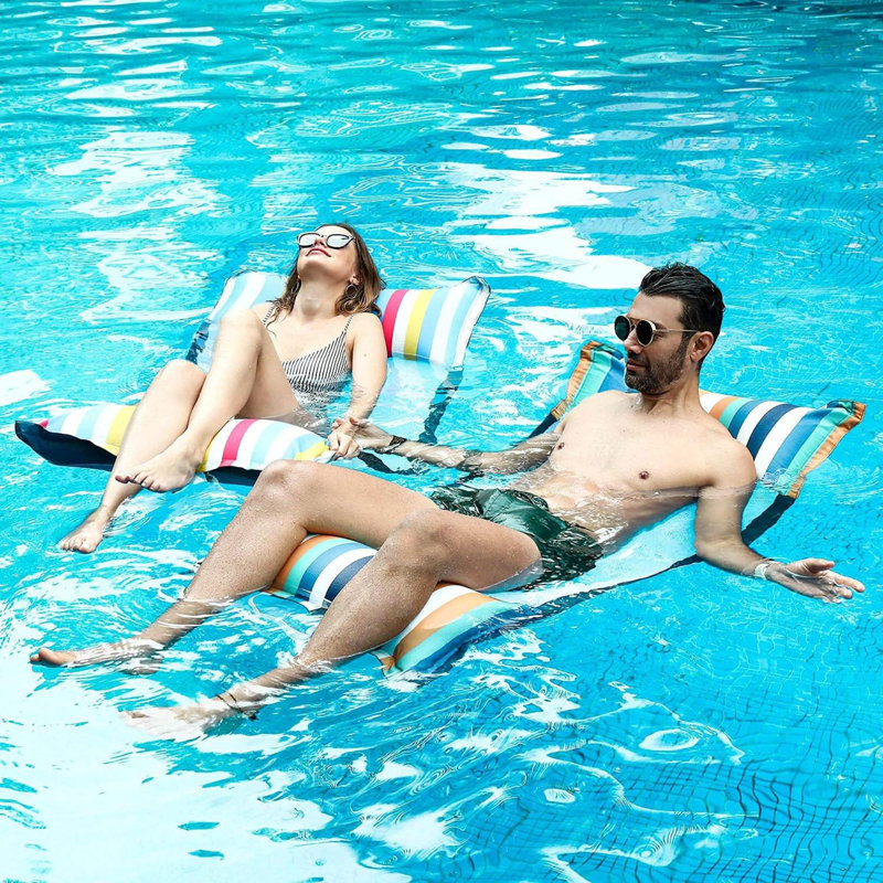 Fabric Pool Hammock Floats,  Inflatable Multi Purpose Water Hammocks Floaties (Saddle,  Chair, Hammock, Drifter), Pool Float  For Adults