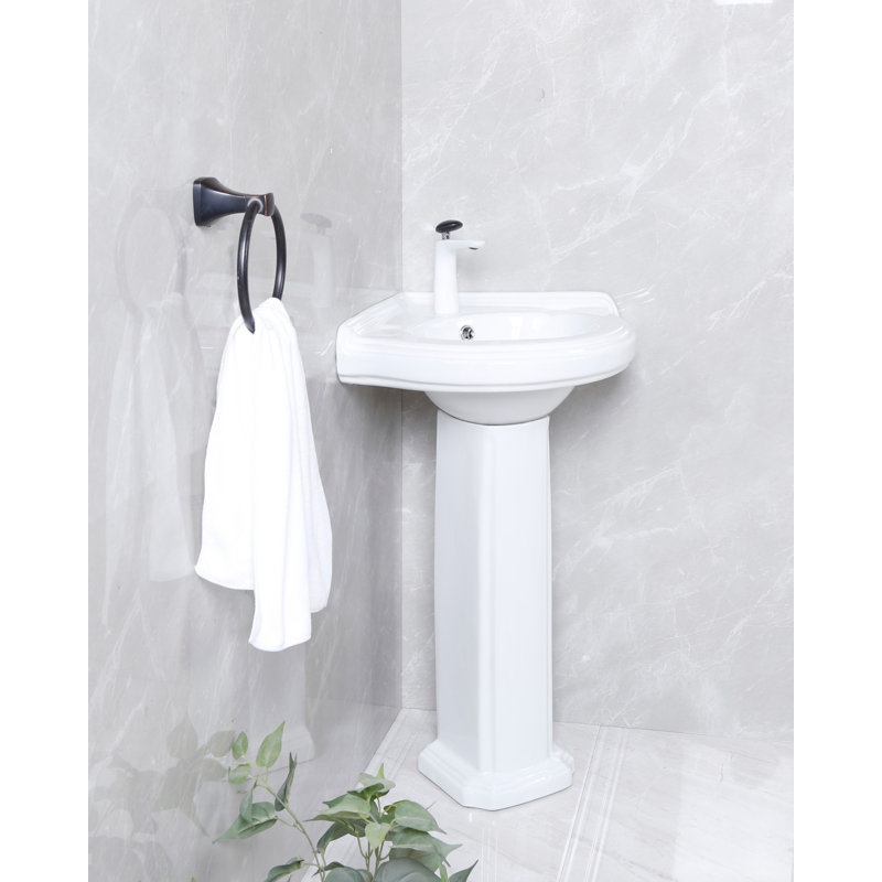Kingston Brass Pilaster 22-Inch Ceramic Pedestal Sink (Single Hole)