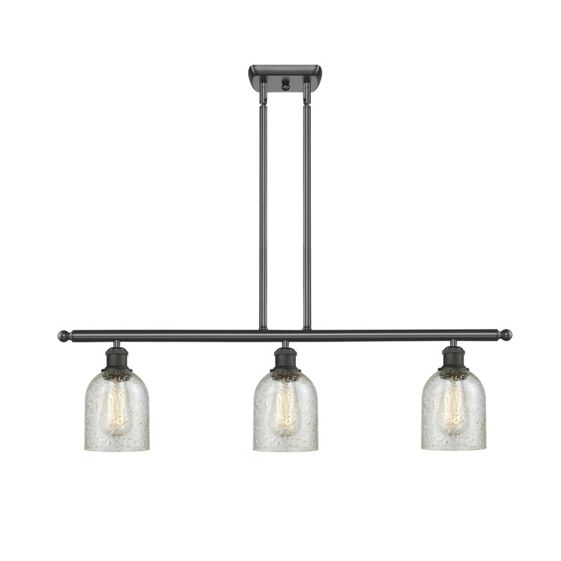 Vella 3 - Light Kitchen Island Pendant, Mica, 6 Watt Vinage LED Bulb, Oil Rubbed Bronze