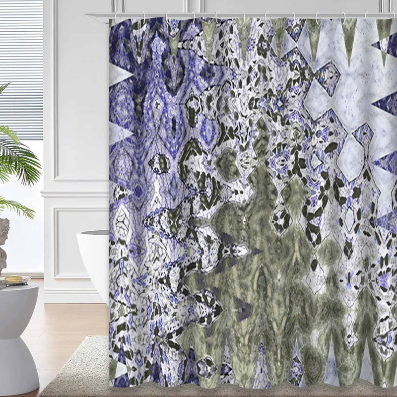 Rideau de douche bleu imperméable, rideaux de douche pour la salle de bain avec 12 crochets, 72" L x 72" W