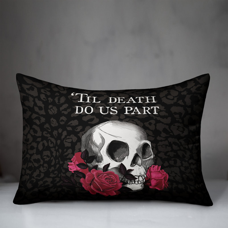  Til Death Do Us Part Skull Rectangular Pillow Cover & Insert