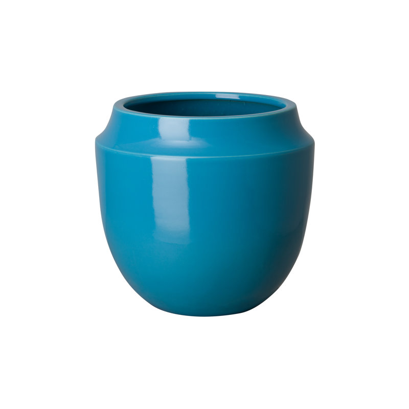 Vase de table en céramique Ditmore, Turquoise, H 9 po x l 9 po x P 9 po