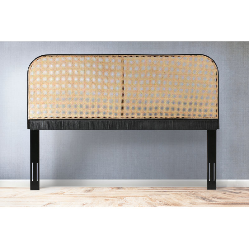 Ratzlaff Birdseye Cane and Solid Mahogany Wood Panel Headboard, King