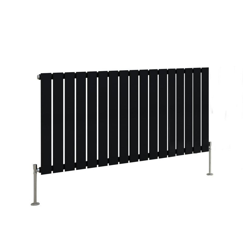 Shonta Horizontal Single Flat Panel Radiator, 60cm H x 115.6cm W, Normal Black