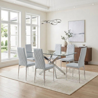 Modern Diamond Tufted Faux Leather Dining Chair (Set of 6)