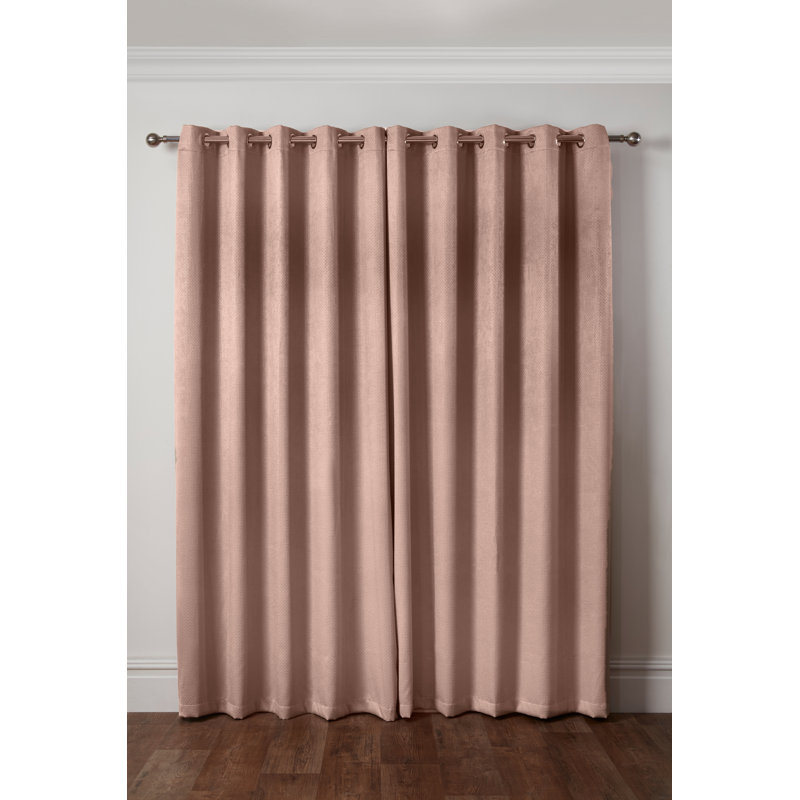 Ambiance Blackout Curtain Pair, 168 W x 228 D cm, Blush Pink