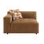Ensemble de canapé modulaire contemporain, finition suède chocolat avec 2 coussins décoratifs assortis
