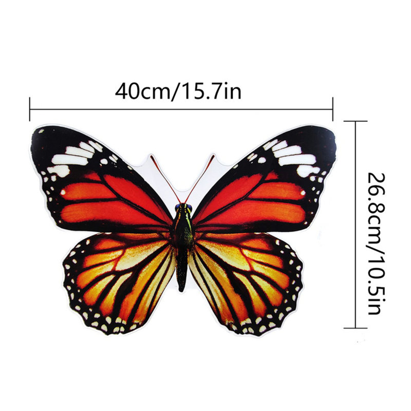 Grands papillons colorés autocollants muraux 3D ornements de papillons autocollants muraux décoratifs pour fenêtre de mariage