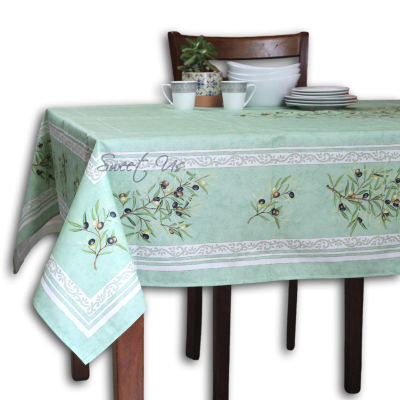 Bonnetsville Floral 100% Cotton Tablecloth, 1, Green