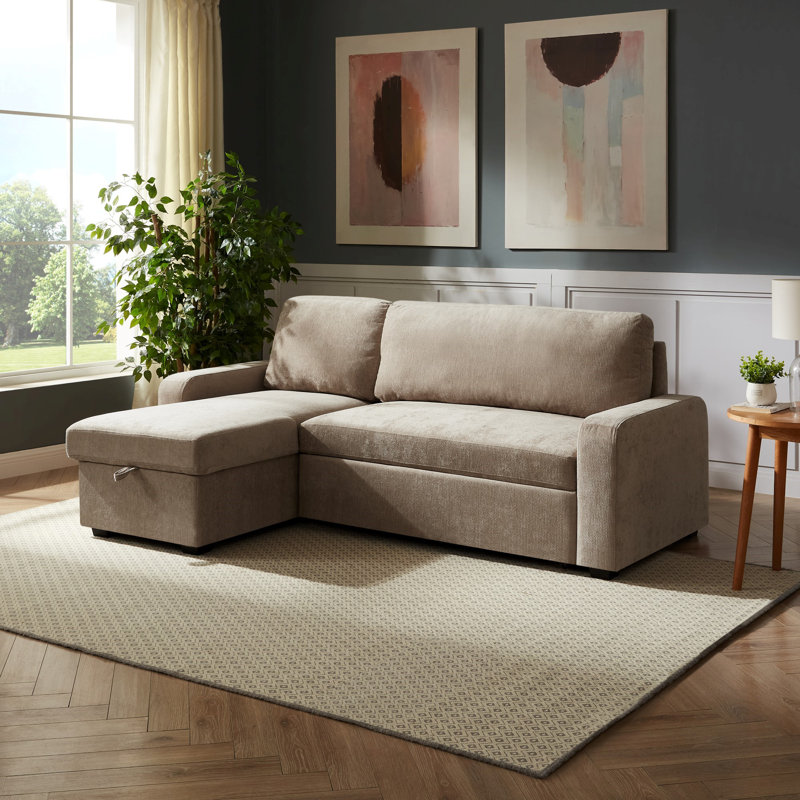 Coeburn Reversible Corner Sofabed with Storage, Cream