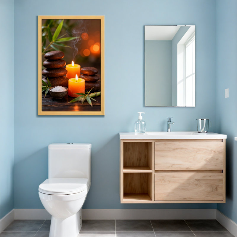 Bol de sel Zen Stones Calm Stones Candles, H 16 po x l 24 po, Wrapped Canvas, Ne s’applique pas