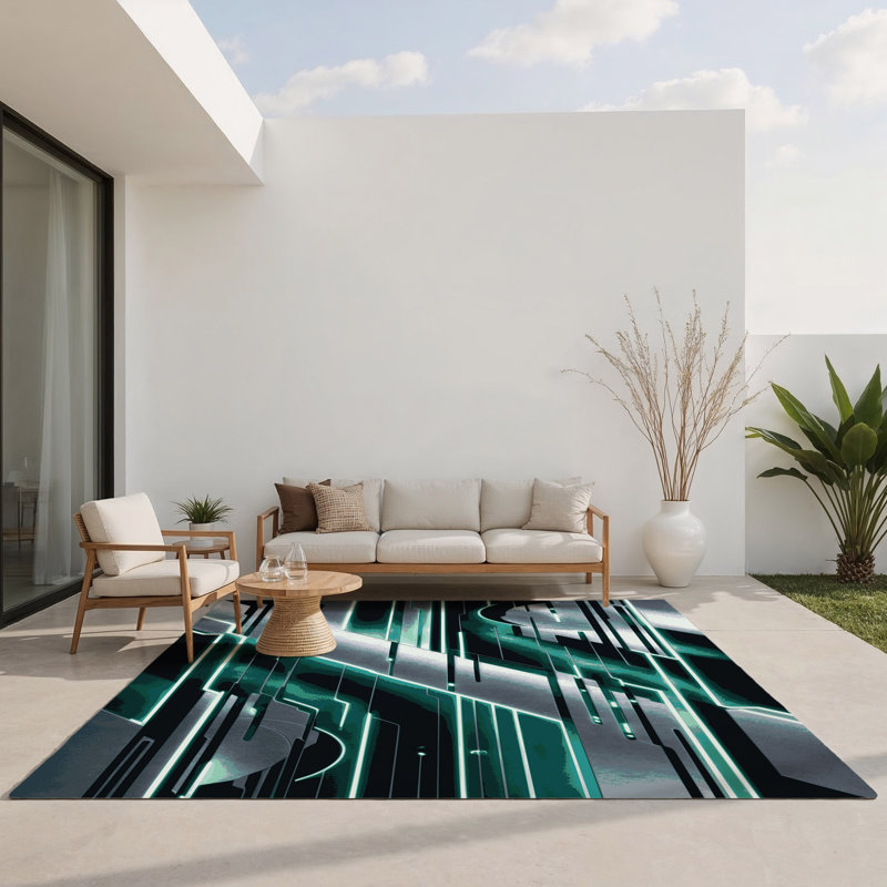 Stargazer Fragment Indoor And Outdoor Area Rug, Rectangle 3' x 5'