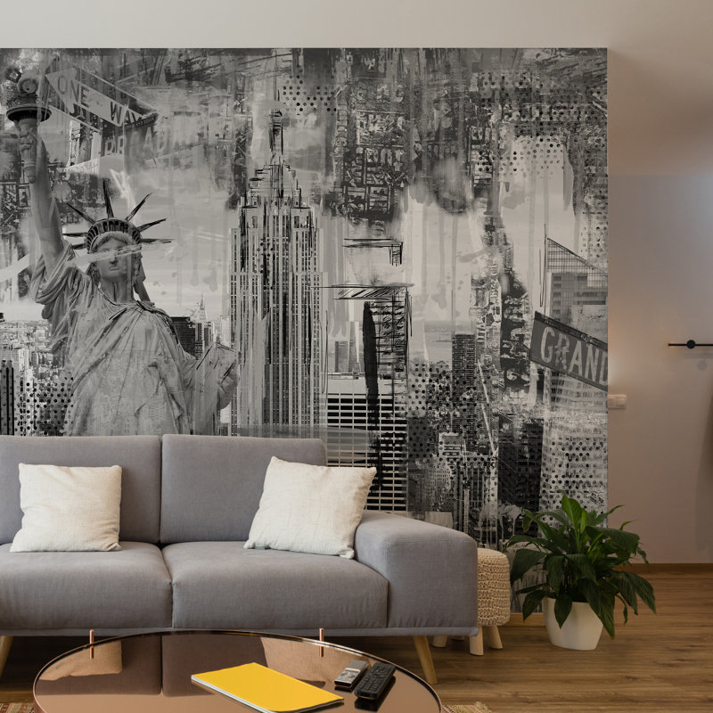 Art for the Home NYC Cityscape Monochrome 2.8m x 3m Wall Mural
