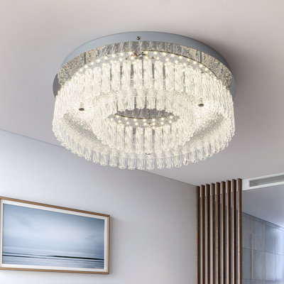 Plafonnier encastré en cristal 1 lumière DEL 14,17 po