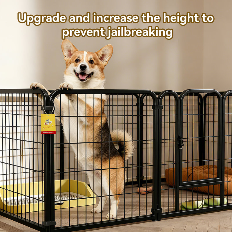 Cage pour chien et clôtures pour l'intérieur, convenant aux chiens de petite à moyenne taille, comprenant une barrière pour animaux de compagnie, une salle d'entraînement et une toilette