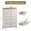 Commode haute 6 tiroirs pour chambre à coucher avec détails à clé de piano et rangement bien dimensionné-134707098