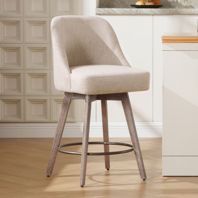 Tabouret de bar et de comptoir pivotant 26 po, Beige