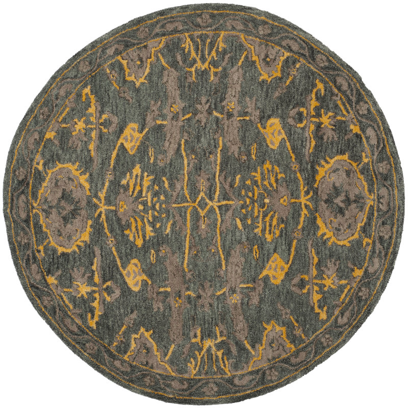 Rudra Hand Tufted Wool Oriental Rug, Round 5'