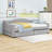 Twin XL Upholstered Daybed with LED Lighting and 2 Drawers-88929074