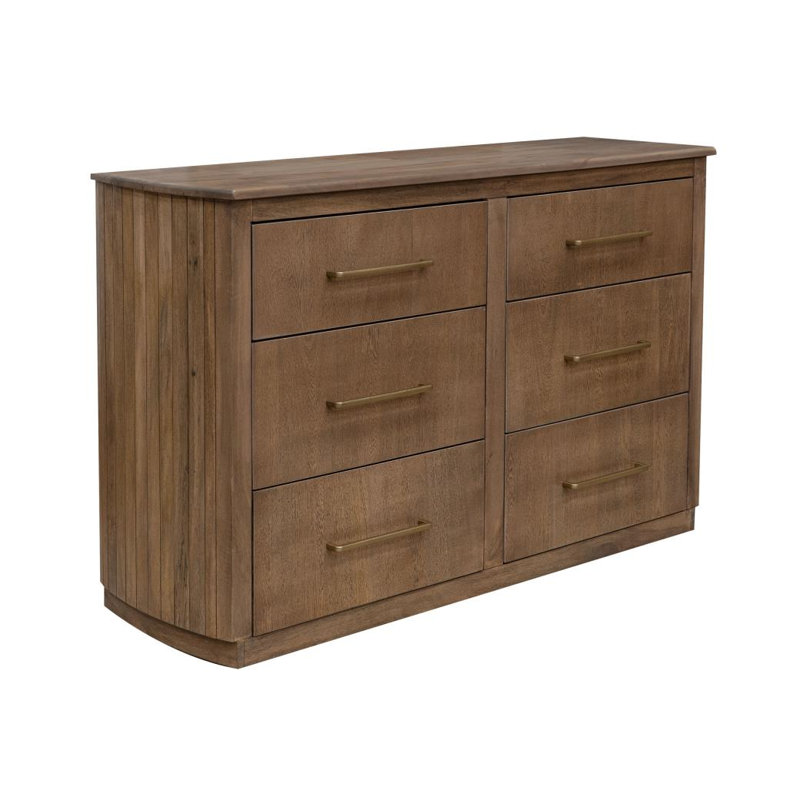 Commode Mezquite à 6 tiroirs avec miroir