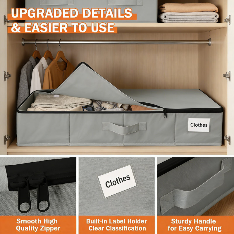 Beachcrest Home Fabric Underbed Storage