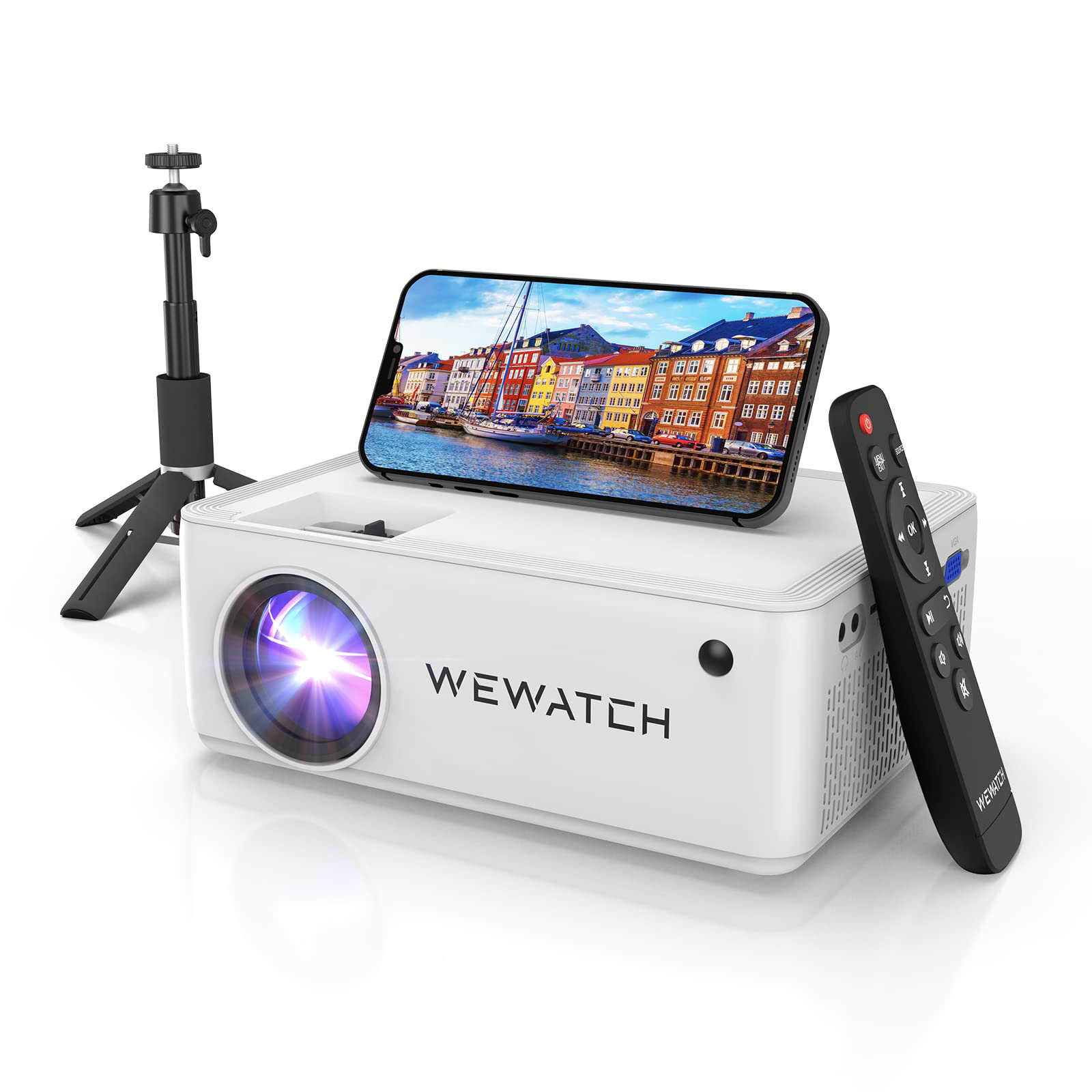 WEWATCH 8500 Lumens Portable Home Theater Projector WiFi Bluetooth with Mini  Tripod and Remote Control & Reviews