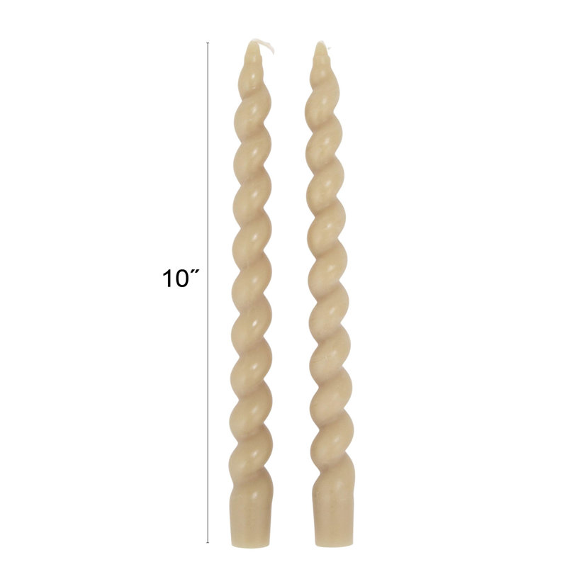 Unscented Twisted Taper Candles In Box, Gray, 2