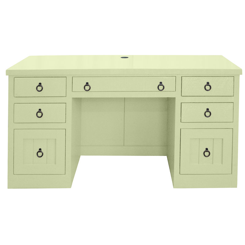 Onesimo Solid Wood Executive Desk, Summer Sage