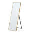 Miroir 64 po à DEL pleine longueur avec lumières - 3 lumières à intensité variable, cadre doré, miroir de plancher autoportant pour la chambre à coucher, le salon et la boutique de mariage