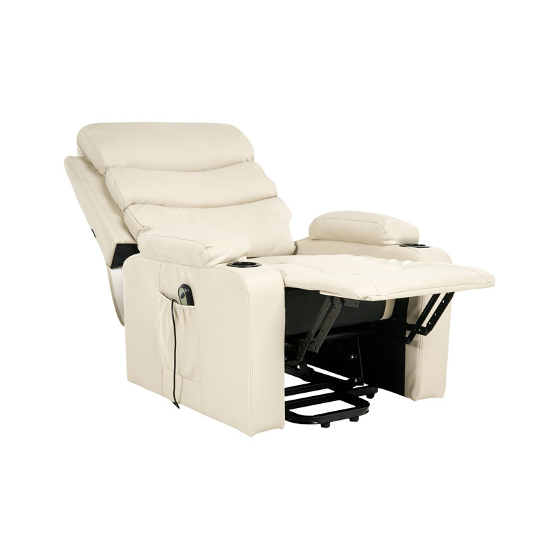 Electric Recliner Chair ETER Faux Leather Black, Beige